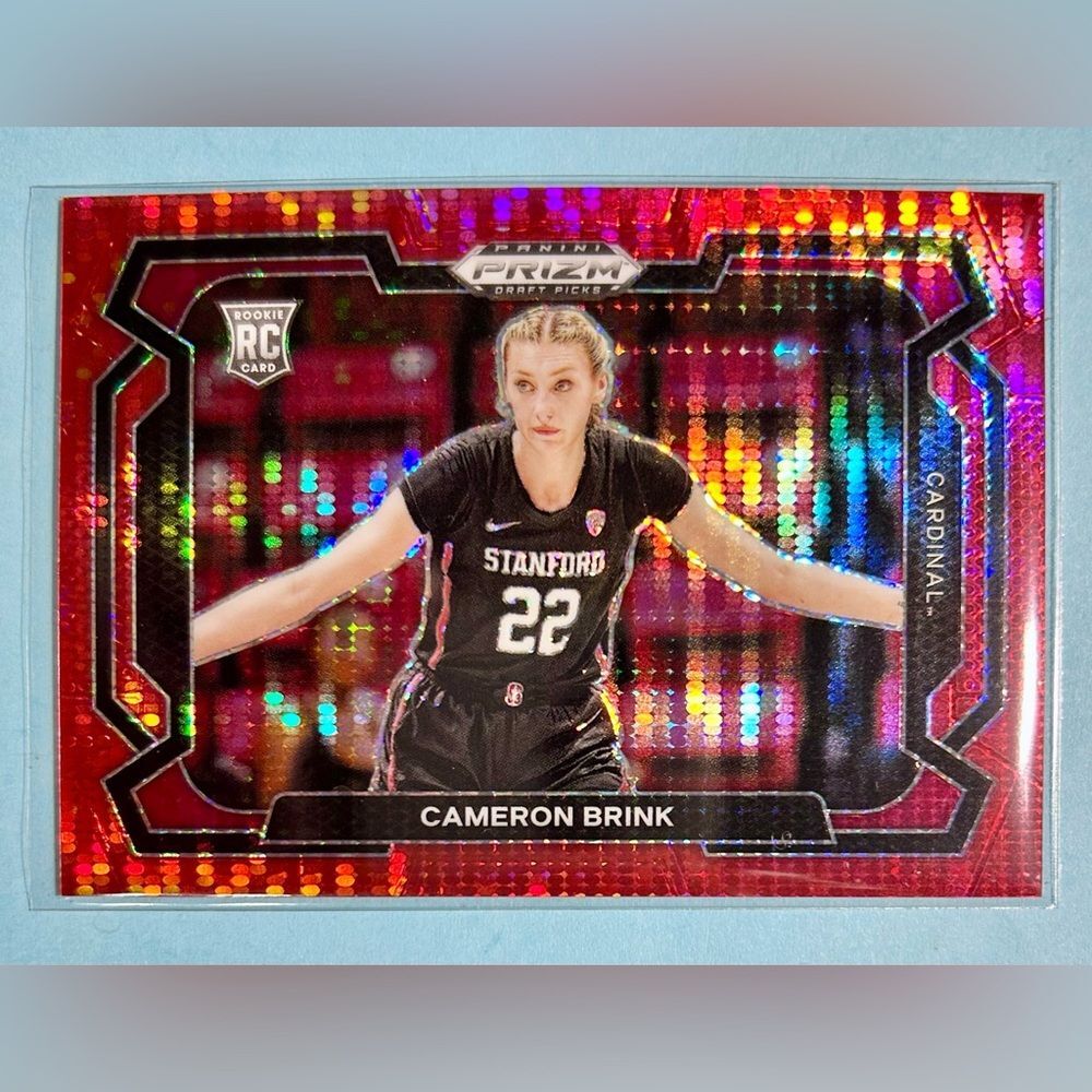 2024 Panini Prizm Draft Var.#89 Cameron Brink ,Red Pulsar Bookend(RC)299/299